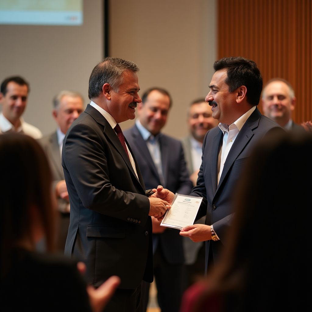 Recepción de premio de innovación